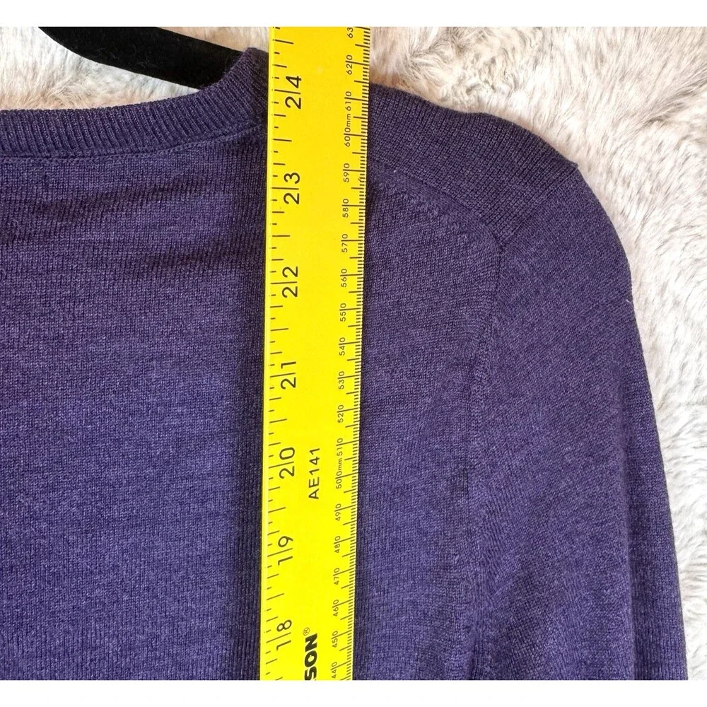 Banana Republic Sweater Cardigan Women‎ Small Extra Fine Merino Wool Purple